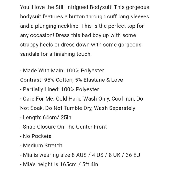 NWT White Still Intrigued Bodysuit - Picture 4 of 7